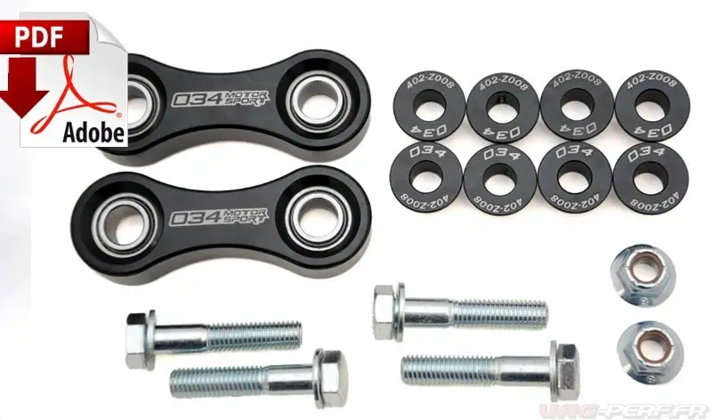 Lire la suite à propos de l’article Notice Pdf pour l’installation des Rotules Arrières renforcées 034Motosport pour les Audi A6 S6 RS6 Passat 4 Motion