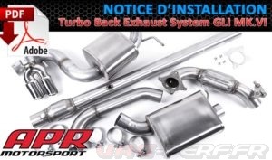 Lire la suite à propos de l’article Manuel PDF APR Echappement 3” CatBack Exhaust System Volkswagen GLI MK.VI