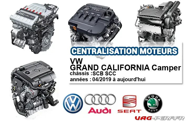 Lire la suite à propos de l’article Liste des moteurs sur VW GRAND CALIFORNIA Camper à partir de 04/2019