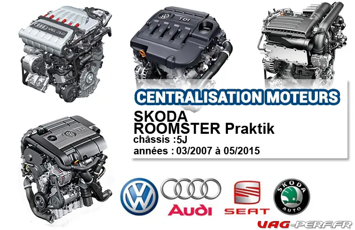 You are currently viewing Liste des moteurs sur SKODA ROOMSTER Praktik 03/2007 à 05/2015