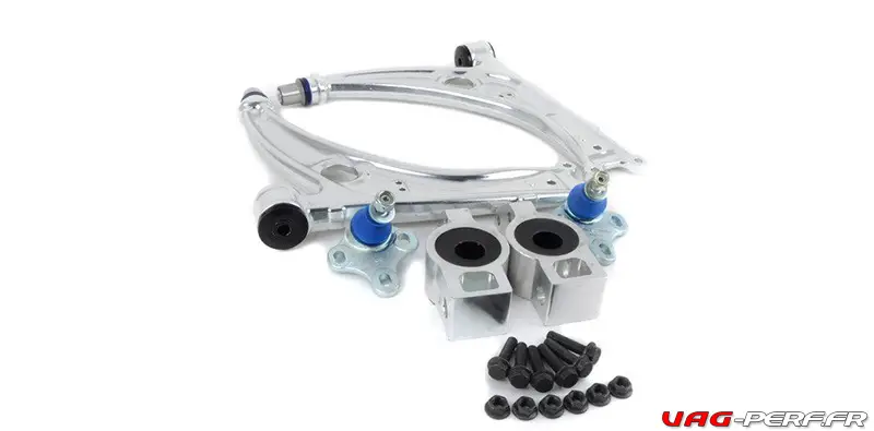 Lire la suite à propos de l’article Kit complet : Triangles avant en alu, Rotules réglables VWR ‘Cup Edition’ VW GOLF 5/6, AUDI S3 – VWR45G5COMP