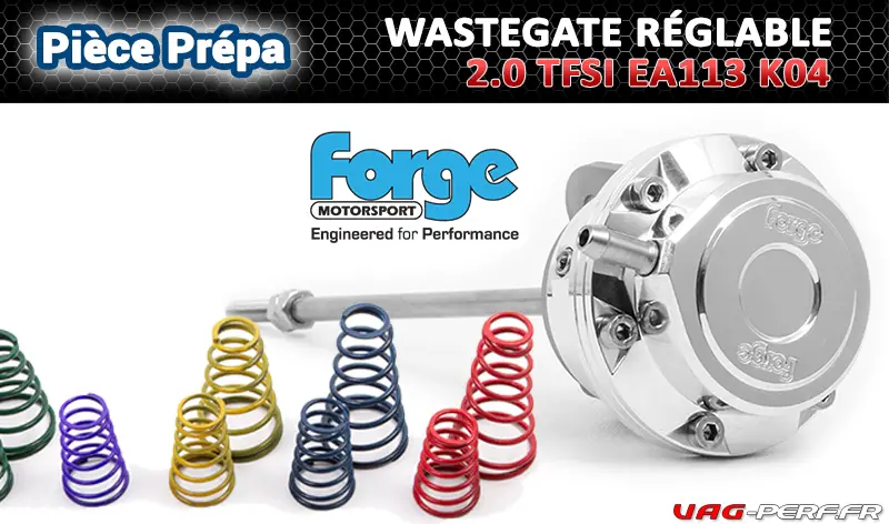 Lire la suite à propos de l’article Wastegate de turbo réglable FORGE pour 2.0 TFSI EA113 K04 – FMACVAG06