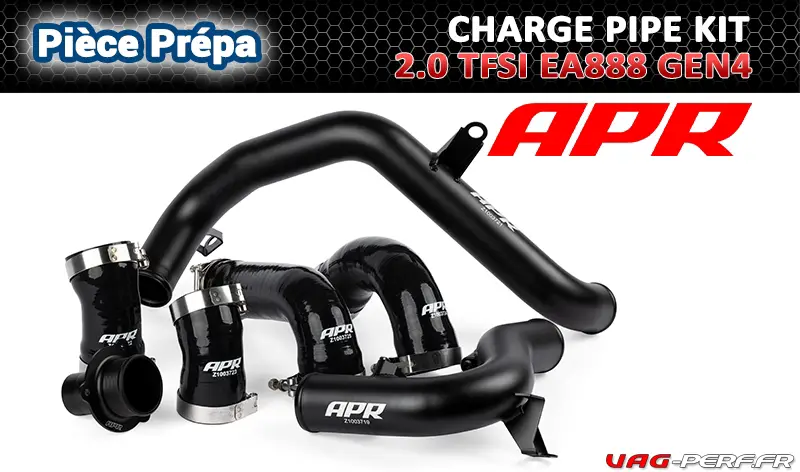 Lire la suite à propos de l’article Le kit complet de Durites rigides pour circuit de turbo + Outlet – 2.0 TSI EA888.4 – VW GOLF 8 Gti – APR – MS100221