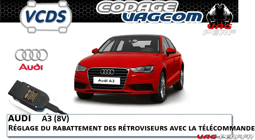 Lire la suite à propos de l’article Audi A3 (8V) – Réglage du rabattement des rétroviseurs avec la télécommande