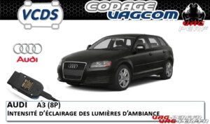 Lire la suite à propos de l’article Audi A3 (8P) – Intensité d’éclairage des lumières d’ambiance – ( Codage VAGCOM )