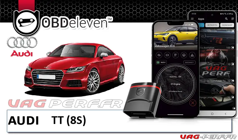 Lire la suite à propos de l’article Le module BT OBDEleven et l’ Audi TT MK3 (8S) : découvrons ce qu’il est possible de faire