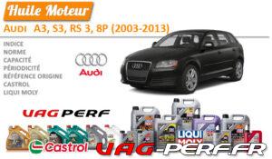 Lire la suite à propos de l’article Huile de vidange moteur – Audi A3, S3, RS 3, 8P (2003-2013)