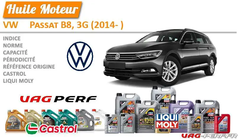 Lire la suite à propos de l’article Huile de vidange moteur – VW Passat B8, 3G (2014- )