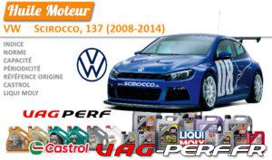 Lire la suite à propos de l’article Huile de vidange moteur – VW Scirocco, 137 (2008-2014)