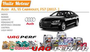 Lire la suite à propos de l’article Huile de vidange moteur – Audi A5, S5 Cabriolet, F57 (2017- )