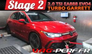 Lire la suite à propos de l’article Le STAGE 2 sur moteur VAG 2.0 TSI EA888 GEN4 DNPA ( Turbo Garrett ) VW GOLF 8 GTI 245cv
