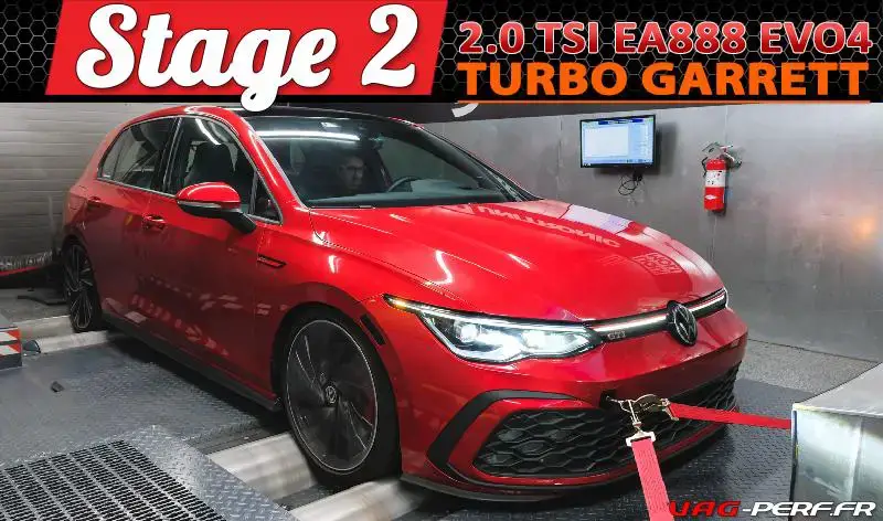 Lire la suite à propos de l’article Le STAGE 2 sur moteur VAG 2.0 TSI EA888 GEN4 DNPA ( Turbo Garrett ) VW GOLF 8 GTI 245cv