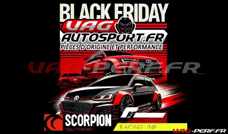 Lire la suite à propos de l’article Black Friday chez VAG AUTOSPORT : Des Remises Exceptionnelles sur les Marques RACINGLINE et SCORPION !