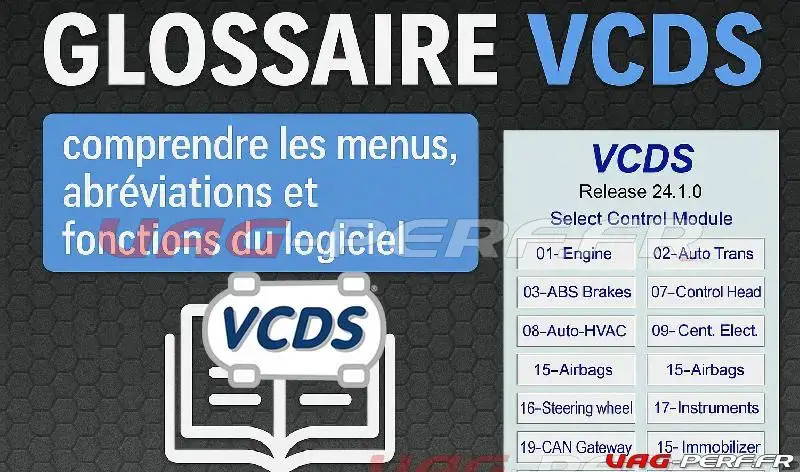 Lire la suite à propos de l’article Glossaire VCDS : comprendre les menus, abréviations et fonctions du logiciel